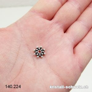 1 Stk. Ethno Blume 10 mm, Zwischenteil 925er Silber