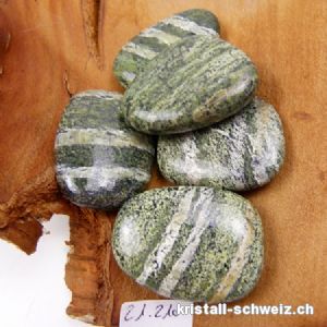  Serpentin Silberauge - Chrysotil flach 3,5 bis 4 cm. Größe M - L