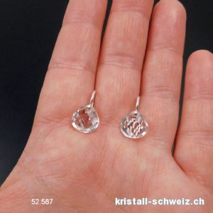 Ohrhänger Bergkristall facettiert aus 925 Silber. A-Qual.