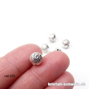 Zwischenteil OM aus Silbermetall 8 x 7 mm. Leicht oval-Kugel. SONDERANGEBOT