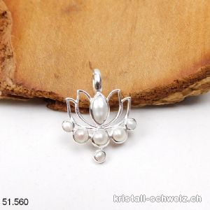 Anhänger Perle - Süßwasserperle LOTUS aus 925er Silber