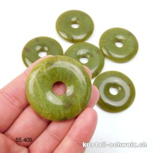 Jade Serpentin Oliv, Donut 4 cm