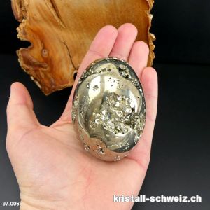 Eier Pyrit aus Peru 7 cm. Einzelstück 377 Gramm