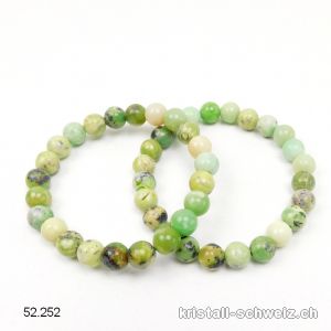 Armband Opal grün 8,5 mm, elastisch 18,5 cm. Grösse M