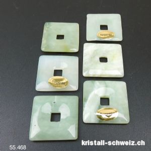 Jade Serpentin hell, Donut quadratisch 3 cm