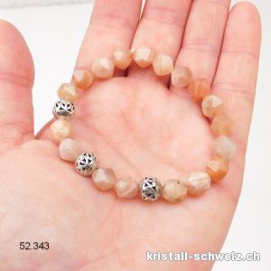 Armband Sonnenstein facettiert 8 mm / 16,5 cm. Grösse S. Sonderangebot