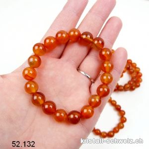 Armband Karneol dunkel 10 mm / 18 cm. Grösse M