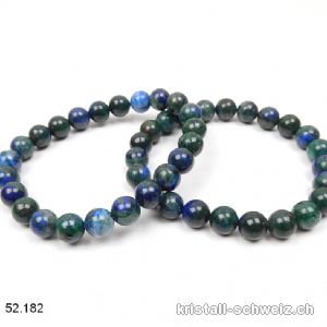 Armband Chrysokoll - Azurit 8 mm, elastisch 18,5 - 19 cm