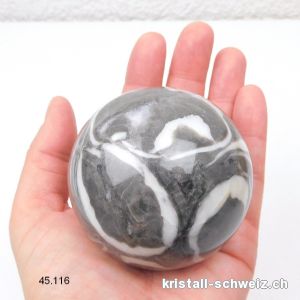 Kugel Calcit - Septaria grau 6,5 cm. Unikat 400 Gramm