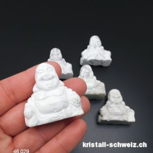 Buddha Magnesit - Howlith 3,7 x 3,7 cm