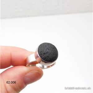 Ring Lava Stein Massiv aus 925 Silber. Gr. 55