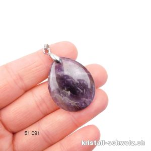 Anhänger Amethyst Tropfen mit Baum des Lebens 3 x 2,5 cm