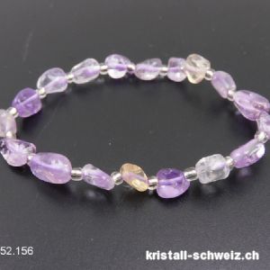 Armband Amethyst hell u. Citrin 5 - 8 mm / 17,5 - 18 cm. Grösse SM