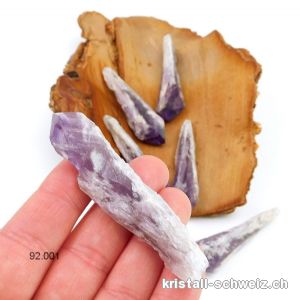 Amethyst dünne Rohspitze aus Brasilien 6,7 bis 7,5 cm. SONDERANGEBOT