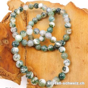 Armband Achat Baumachat - Moosachat 8 - 8,5 mm, elastisch 18,5 - 19 cm