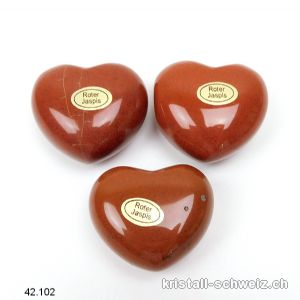 Herz Jaspis rot 4,5 x 4 x 2,3 cm, bauchig. SONDERANGEBOT