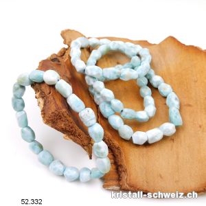 Armband Larimar Nuggets facettiert 8 - 10 mm, elastisch 18 - 19 cm. Sonderangebot