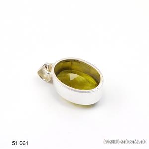 Anhänger Quarz Oliv facettiert aus 925 Silber. Unikat, schöne Qualität