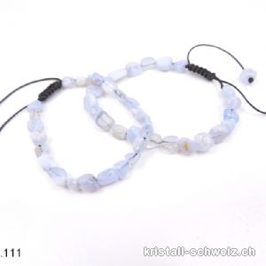 Armband Chalcedon blau, Verstellbar