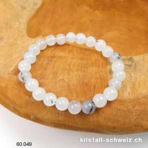 Armband Achat - Dendriten 8 mm elastisch 18,5 cm