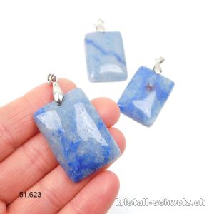 Anhänger Quarz blau - Blauquarz Cabochon mit Metall-Clip abnehmbar