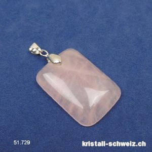 Anhänger Rosenquarz Cabochon an Metall-Clip abnehmbar