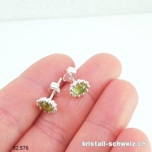 Ohrstecker Peridot 8 mm aus 925er Silber