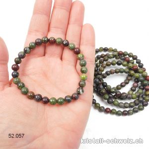 Armband Jaspis - Drachen 6 - 6,5 mm / 17,5 cm. Grösse SM