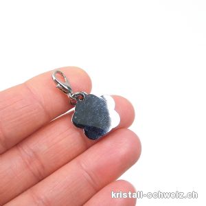 Charm Tierpfote BLAU 1,6 cm, aus Metall mit Verschluss