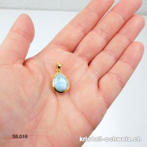 Anhänger Larimar aus 925 Silber vergoldet