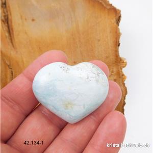 Herz Türkis - Dickit aus Madagaskar 3,7 x 3 cm. Unikat