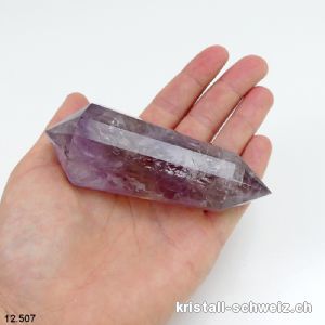 Vogel Amethyst Doppelender 12 Facetten, 10 x 3,5 cm. Einzelstück