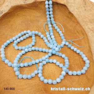 Strang Jade Serpentin blau 6 - 6,5 mm / 38 cm, ca. 62 Kugeln