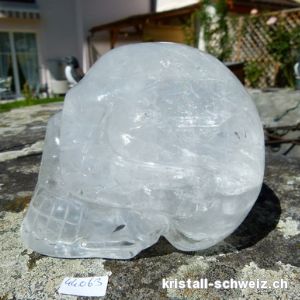 Schädel Bergkristall, L. 12 cm x H. 8,7 cm. Einzelnes Stück 1,3 kilo