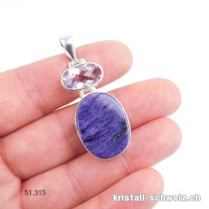 Anhänger Charoit - Amethyst aus 925 Silberfassung. Unikat