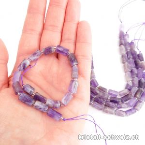 Halb-Strang Amethyst, Röhrchen facettiert ca. 16 Steine