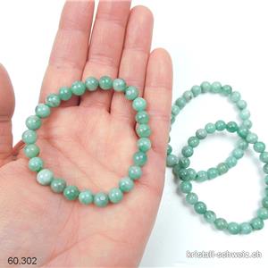 Armband Emerald - Smaragd hell 6,5-7 mm, elastisch 17 cm. Größe S
