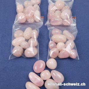 Rosenquarz Trommelsteine AB. Los 100 Gr. 