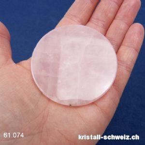 1 Rosenquarz Disc - Scheibe 6 x 0,5 cm dick