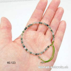 Armband Achat - Moosachat 3,5 mm, verstellbar ca. 17 bis 19 cm. Gr. S bis M