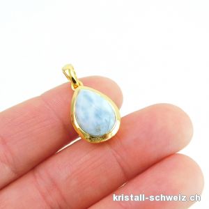 Anhänger Larimar aus 925 Silber vergoldet. Unikat