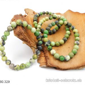 Armband Opal grün 8 mm, elastisch 18 cm. Grösse M. Sonderangebot