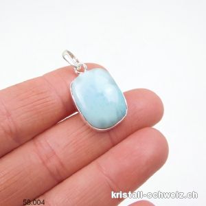 Anhänger Larimar 2 cm an Silberfassung. Unikat