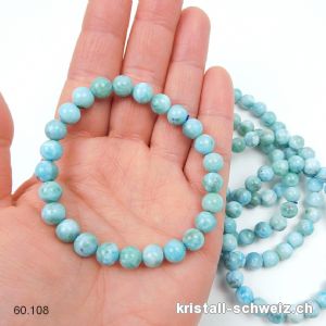 Armband Larimar blau-grün 7,5-7,8 mm / 18 cm. Sonderangebot