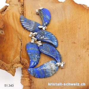 Anhänger Lapislazuli, Engelsflügel 3,5 cm mit Metallöse