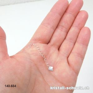Verlängerungskette mit Herz flach, aus 925 Silber. Sonderangebot