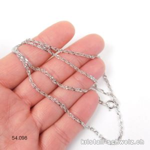 Verdrehte Kette aus 925 Silber, L.45 cm. RHODINIERT