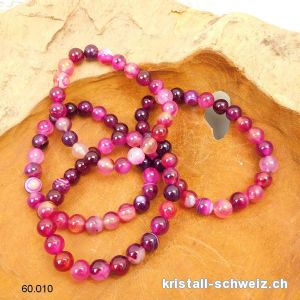 Armband Achat dunklerosa 8 mm / 19 - 19,5 cm