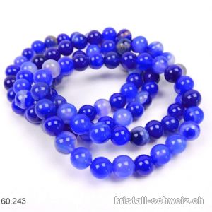Armband Achat Indigo-Farbe 8 mm / 19,5 cm