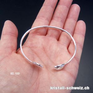 Armband Bergkristall - Blume des Lebens aus 925 Silber, 18 - 19 cm